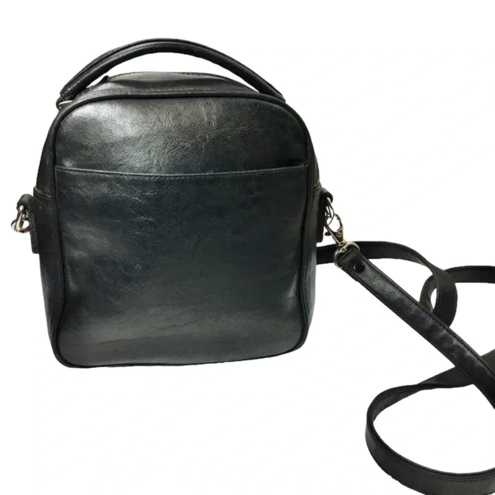 AUSTIN DESIGNS All Leather Vintage Black Crossbody Bag